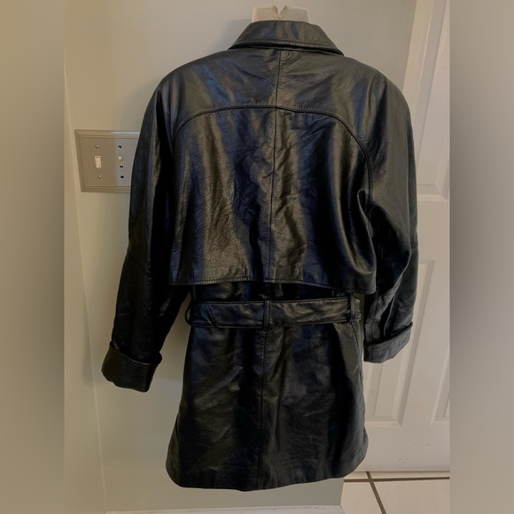 Vintage Wilsons Genuine Leather Belted Jacket Coat with removable zip lining S - Picture 9 of 10